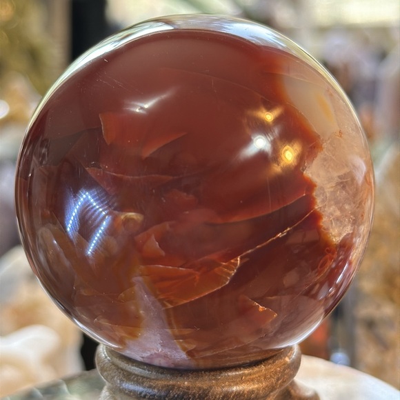 🎄SALE🎄Carnelian Crystal Sphere With Druzy! - Picture 5 of 9